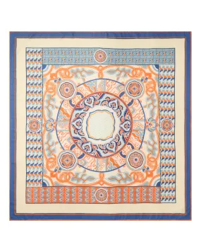 Women's Cashmere Silk Printed Foulard Orange