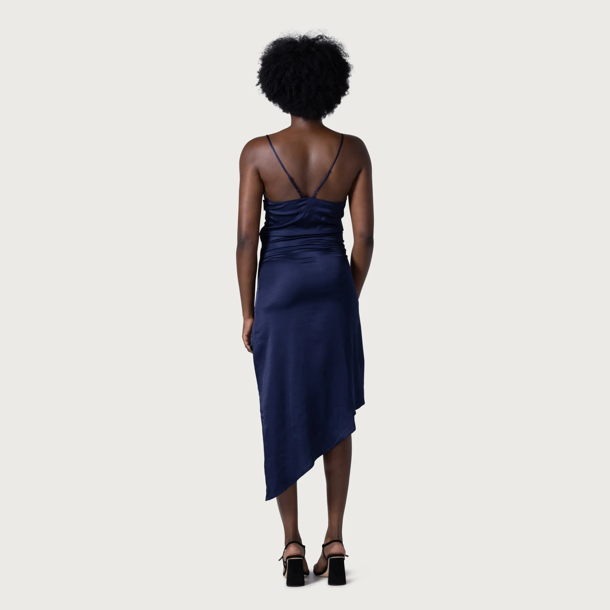 Womens Slip Curved Midi - Blue