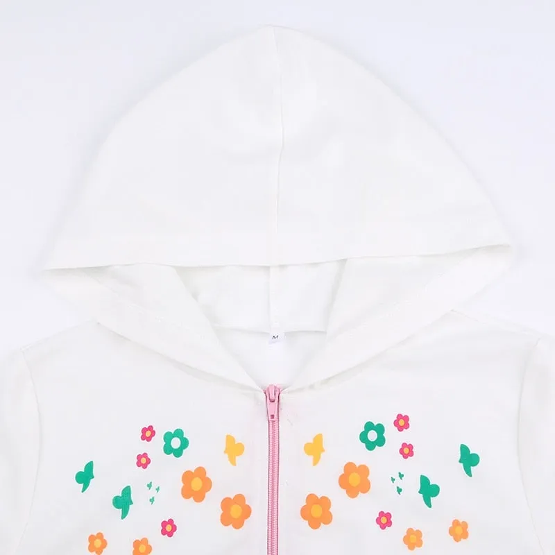 Y2K Floral Zip Up Jacket