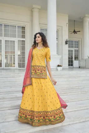 Yellow Color Gota Patti Work Designer Lehenga Suit