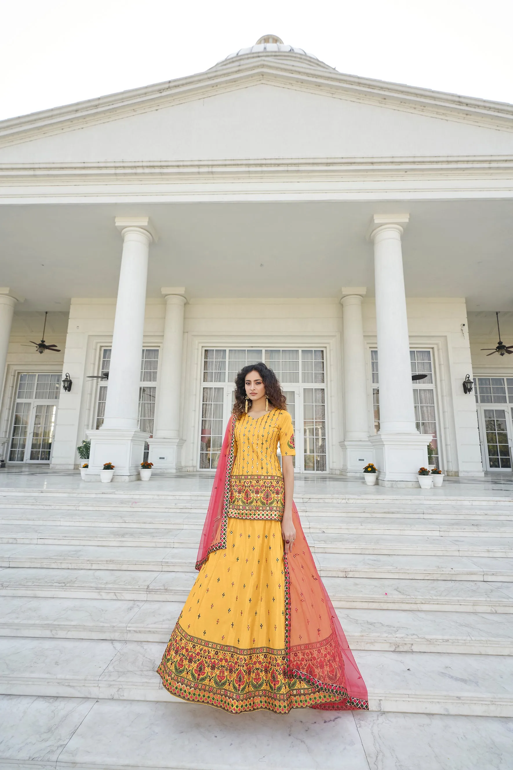 Yellow Color Gota Patti Work Designer Lehenga Suit