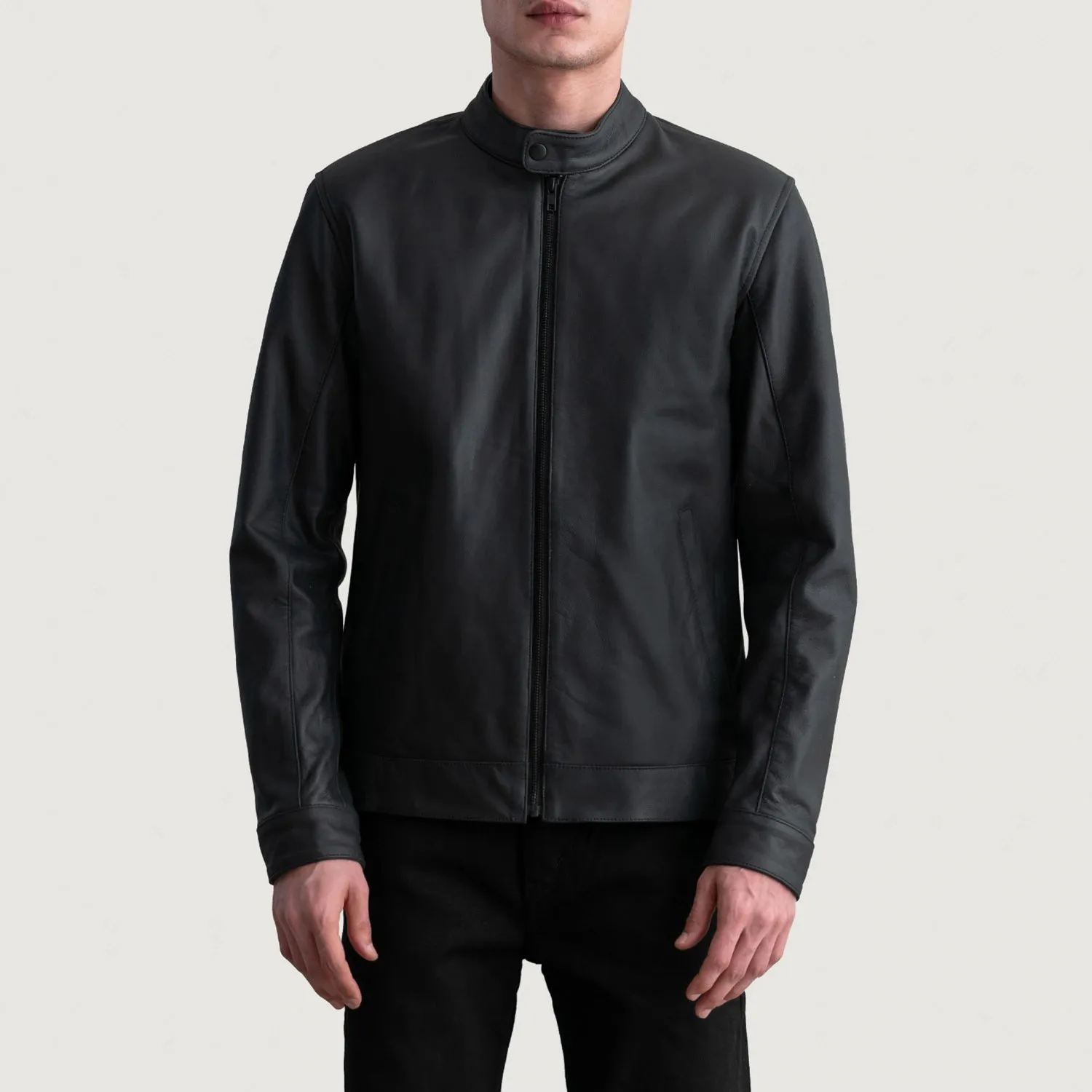 Zen Matte Black Leather Biker Jacket